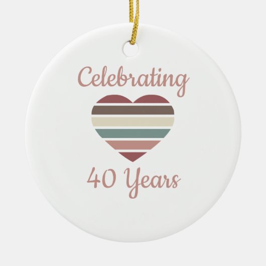 40祝周年結婚 セラミックオーナメント (正面)