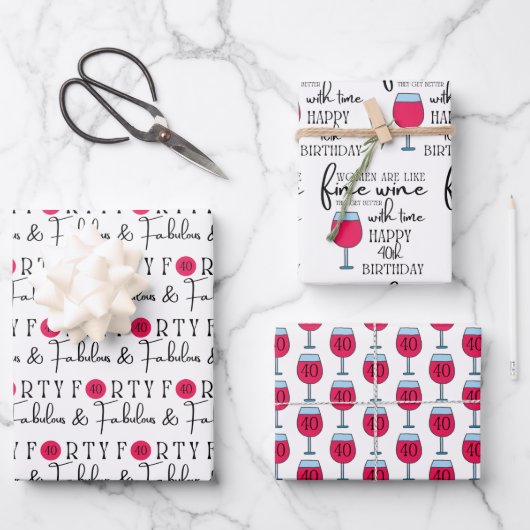 40種類の素晴らしい誕生日ラッピングシート ラッピングペーパーシート (正面)