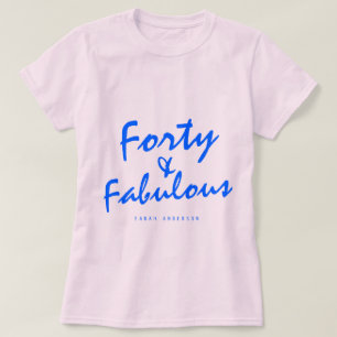 40素敵なネオンブルー名40th誕生日プレゼント tシャツ