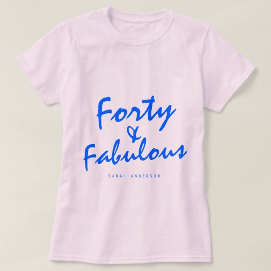 40素敵なネオンブルー名40th誕生日プレゼント tシャツ (デザイン正面)