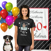 40素敵な40th誕生日フォト白黒の女性 tシャツ