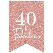 40素晴らしいホワイトスクリプトバラ金ゴールドグリッター バンティングフラッグ (第2の旗)