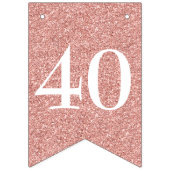 40素晴らしいホワイトスクリプトバラ金ゴールドグリッター バンティングフラッグ (第1の旗)