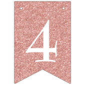 40素晴らしいホワイトスクリプトバラ金ゴールドグリッター バンティングフラッグ (第3の旗)