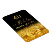 40素晴らしい誕生日の黒い金ゴールドは日付を保存 マグネット (右側)