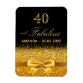 40素晴らしい誕生日の黒い金ゴールドは日付を保存 マグネット (縦)