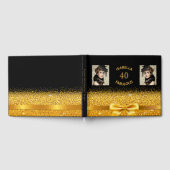 40素晴らしい誕生日パーティーのブラックフォトボウ ゲストブック (全面)