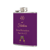 40素晴らしい誕生日パープル金ゴールド名 フラスク (左)