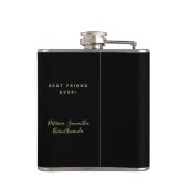 40素晴らしい誕生日ブラック金ゴールドモノグラムスクリプト フラスク (裏面)