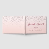 40素晴らしい40th誕生日バラ金ゴールドダイヤモンド ゲストブック (全面)