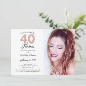 40素晴らしい40th誕生日パーティー写真招待状 招待状 (スタンド正面)
