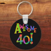 40素晴らし誕生日Tシャツとギフト キーホルダー (正面)