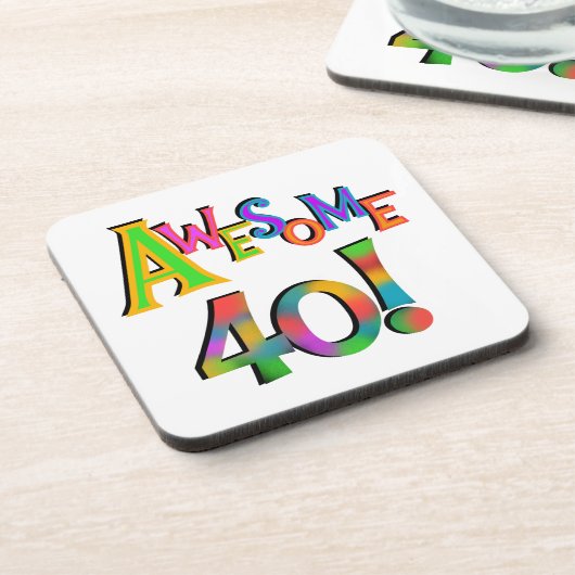 40素晴らし誕生日Tシャツとギフト コースター (左側)