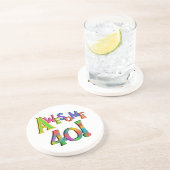 40素晴らし誕生日Tシャツとギフト コースター (側面)