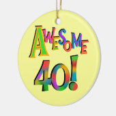 40素晴らし誕生日Tシャツとギフト セラミックオーナメント (左)