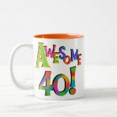 40素晴らし誕生日Tシャツとギフト ツートーンマグカップ (左)