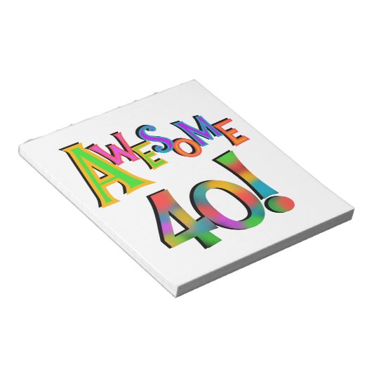 40素晴らし誕生日Tシャツとギフト ノートパッド (アングル)