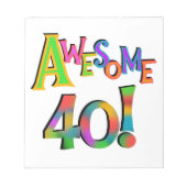 40素晴らし誕生日Tシャツとギフト ノートパッド (正面)