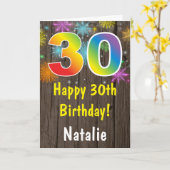 40素朴歳の誕生日にカラフル虹の花火 カード (黄色い花)