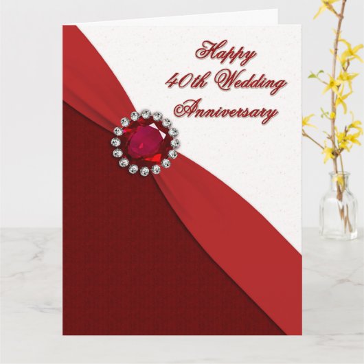 40結婚周年 カード (黄色い花)