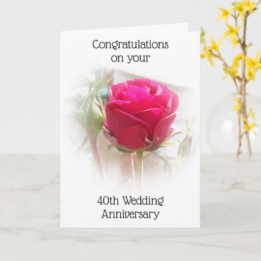 40結婚周年 カード (黄色い花)