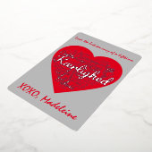 40言語に翻訳された愛バレンタインデー 箔シーズンカード (回転した状態)