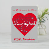 40言語に翻訳された愛バレンタインデー 箔シーズンカード (立ち正面)