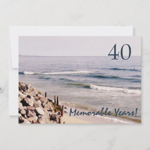 40記念すべき年/誕生日パーティー – 海 招待状