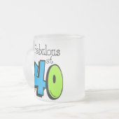 40誕生日のブルネットのすばらしい フロストグラスマグカップ (正面左)