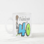 40誕生日のブルネットのすばらしい フロストグラスマグカップ (左)