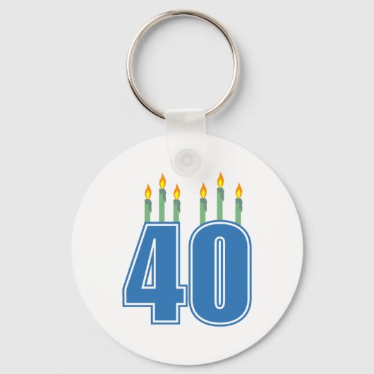 40誕生日ろうそく(青/緑) キーホルダー (正面)