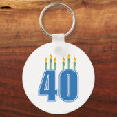 40誕生日ろうそく(青/緑) キーホルダー (正面)