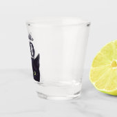 40誕生日黒猫アートパーソナライズされた時代 ショットグラス (右)