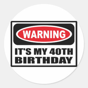 40警告歳の誕生日シールだ ラウンドシール