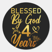 40賛美年40歳の誕生日の信仰のために神によって ラウンドシール (正面)