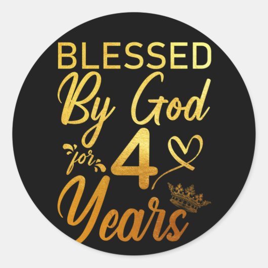 40賛美年40歳の誕生日の信仰のために神によって ラウンドシール (正面)