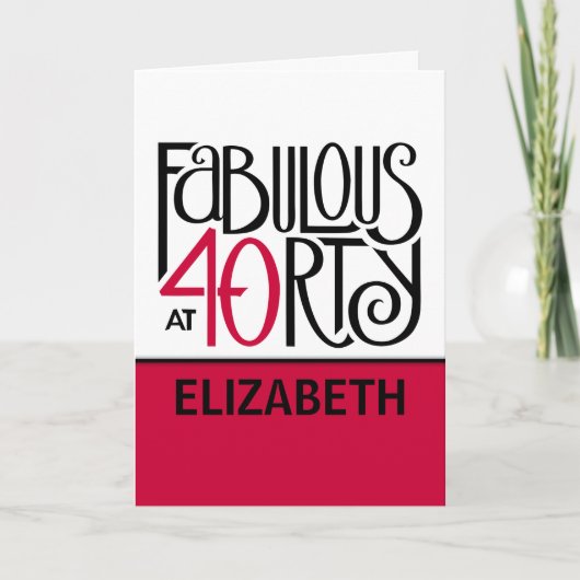 40赤で素晴らしい カード (正面)