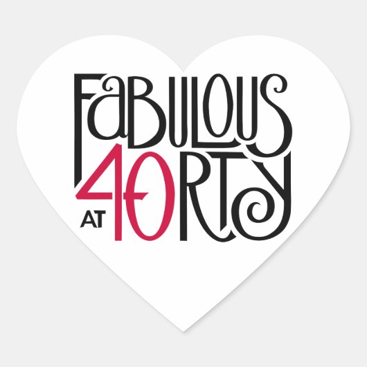 40赤で素晴らしい ハートシール (正面)