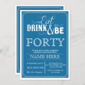 40食べ歳以上の誕生日パーティー招待状 招待状 (正面/裏面)