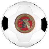[400]アッシリア・ウィング・ブル：金ゴールドとブラック・ラマス サッカーボール (回転)