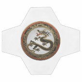 [400]ブラック&金ゴールド聖なる東龍 サッカーボール (フラット)