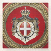[400]マルタの順序 – SMOM Coat of Arms ガラスコースター (正面)