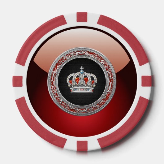 [400]王子様プリンセス王妃クラウン[銀] ポーカーチップ (正面)