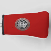 [400]神聖なケルト族の銀製の結び目の十字 ゴルフヘッドカバー (正面)