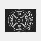 400 Lbs Pound Bench Press Club Gym Weightlifting P フリースブランケット (正面(横))
