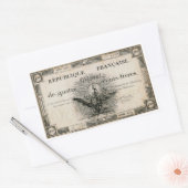 400 Livresフランスの革命譲渡銀行券 長方形シール (封筒)