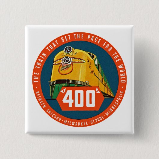 400 to "ペースを設定する列車" 缶バッジ (正面)
