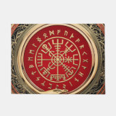 [400] Vegviser -バイキング金ゴールド魔法Runic Compass ドアマット (正面)