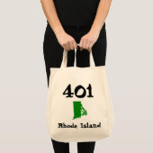 401、ロードアイランドの市外局番 トートバッグ (正面(商品))