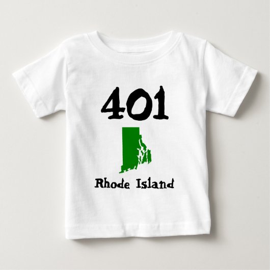 401、ロードアイランドの市外局番 ベビーTシャツ (正面)